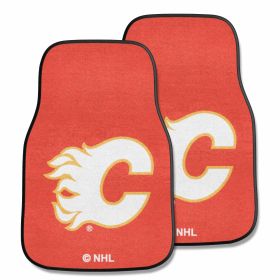 NHL - Calgary Flames 2-pc Printed Carpet Car Mats 17"x27"