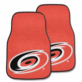 NHL - Carolina Hurricanes 2-pc Printed Carpet Car Mats 17"x27"