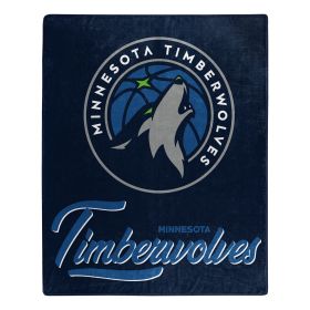 Timberwolves OFFICIAL NBA "Signature" Raschel Throw Blanket; 50" x 60"