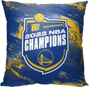 Warriors 2022 NBA Champions Pillow; 18" x 18"; Badge