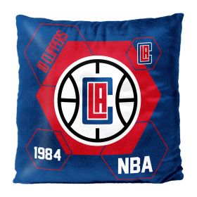 Clippers OFFICIAL NBA "Connector" Double Sided Velvet Pillow; 16" x 16"