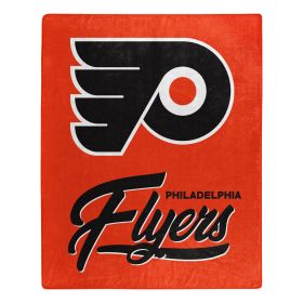 Flyers OFFICIAL NHL "Signature" Raschel Throw Blanket; 50" x 60"