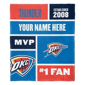 [Personalization Only] OFFICIAL NBA Colorblock Silk Touch Throw Blanket - Oklahoma City Thunder