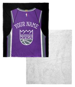 [Personalization Only] OFFICIAL NBA Jersey Silk Touch Sherpa Throw Blanket - Sac Kings