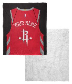 [Personalization Only] OFFICIAL NBA Jersey Silk Touch Sherpa Throw Blanket - Rockets