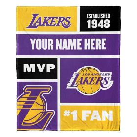 [Personalization Only] OFFICIAL NBA Colorblock Silk Touch Throw Blanket - Los Angeles Lakers