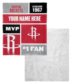 [Personalization Only] OFFICIAL NBA Colorblock Silk Touch Sherpa Throw Blanket - Houston Rockets