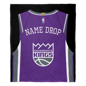 [Personalization Only] OFFICIAL NBA Jersey Silk Touch Throw Blanket - Sac Kings