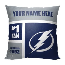 [Personalization Only] OFFICIAL NHL Colorblock Pillow - Tampa Bay Lightning