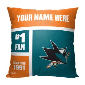 [Personalization Only] OFFICIAL NHL Colorblock Personalized Pillow - San Jose Sharks