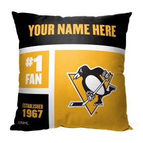 [Personalization Only] OFFICIAL NHL Colorblock Pillow - Pittsburgh Penguins