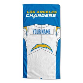 [Personalization Only] OFFICIAL NFL Jersey Personalized Beach Towel - Los Angeles Chargers