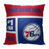 [Personalization Only] OFFICIAL NBA Colorblock Personalized Pillow - Philadelphia 76ers