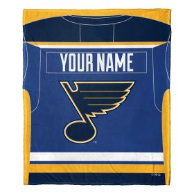 [Personalization Only] OFFICIAL NHL Jersey Silk Touch Throw Blanket - Blues