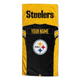 [Personalization Only] OFFICIAL NFL Jersey Personalized Beach Towel - Pittsburgh Steelers