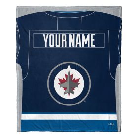 [Personalization Only] OFFICIAL NHL Jersey Personalized Silk Touch Throw Blanket - Winnipeg Jets