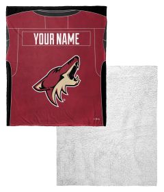 [Personalization Only] OFFICIAL NHL Jersey Personalized Silk Touch Sherpa Throw Blanket - Coyotes