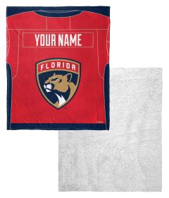 [Personalization Only] OFFICIAL NHL Jersey Personalized Silk Touch Sherpa Throw Blanket - FL Panthers