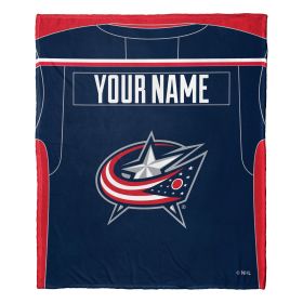 [Personalization Only] OFFICIAL NHL Jersey Personalized Silk Touch Throw Blanket - Blue Jackets