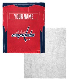 [Personalization Only] OFFICIAL NHL Jersey Personalized Silk Touch Sherpa Throw Blanket - Capitals