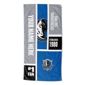 [Personalization Only] OFFICIAL NBA Colorblock Personalized Beach Towel - Dallas Mavericks