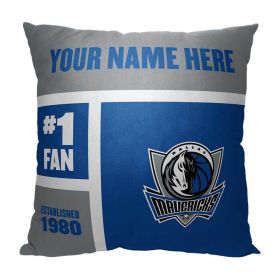 [Personalization Only] OFFICIAL NBA Colorblock Personalized Pillow - Dallas Mavericks