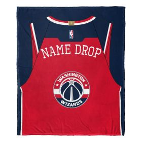 [Personalization Only] OFFICIAL NBA Jersey Silk Touch Throw Blanket - Wizards