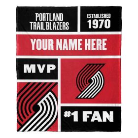 [Personalization Only] OFFICIAL NBA Colorblock Silk Touch Throw Blanket - Portland Trail Blazers