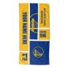 [Personalization Only] OFFICIAL NBA Colorblock Personalized Beach Towel - Golden State Warriors