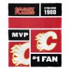 [Personalization Only] OFFICIAL NHL Colorblock Personalized Silk Touch Throw Blanket - Calgary Flames