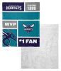 [Personalization Only] OFFICIAL NBA Colorblock Silk Touch Sherpa Throw Blanket - Charlotte Hornets