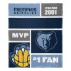 [Personalization Only] OFFICIAL NBA Colorblock Silk Touch Throw Blanket - Memphis Grizzlies