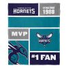 [Personalization Only] OFFICIAL NBA Colorblock Personalized Silk Touch Throw Blanket - Charlotte Hornets