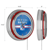 NHL Chrome Double Rung Neon Clock - New York Rangers������