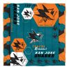 Sharks OFFICIAL NHL "Hexagon" Full/Queen Comforter & Shams Set; 86" x 86"