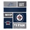 [Personalization Only] OFFICIAL NHL Colorblock Personalized Silk Touch Throw Blanket - Winnipeg Jets